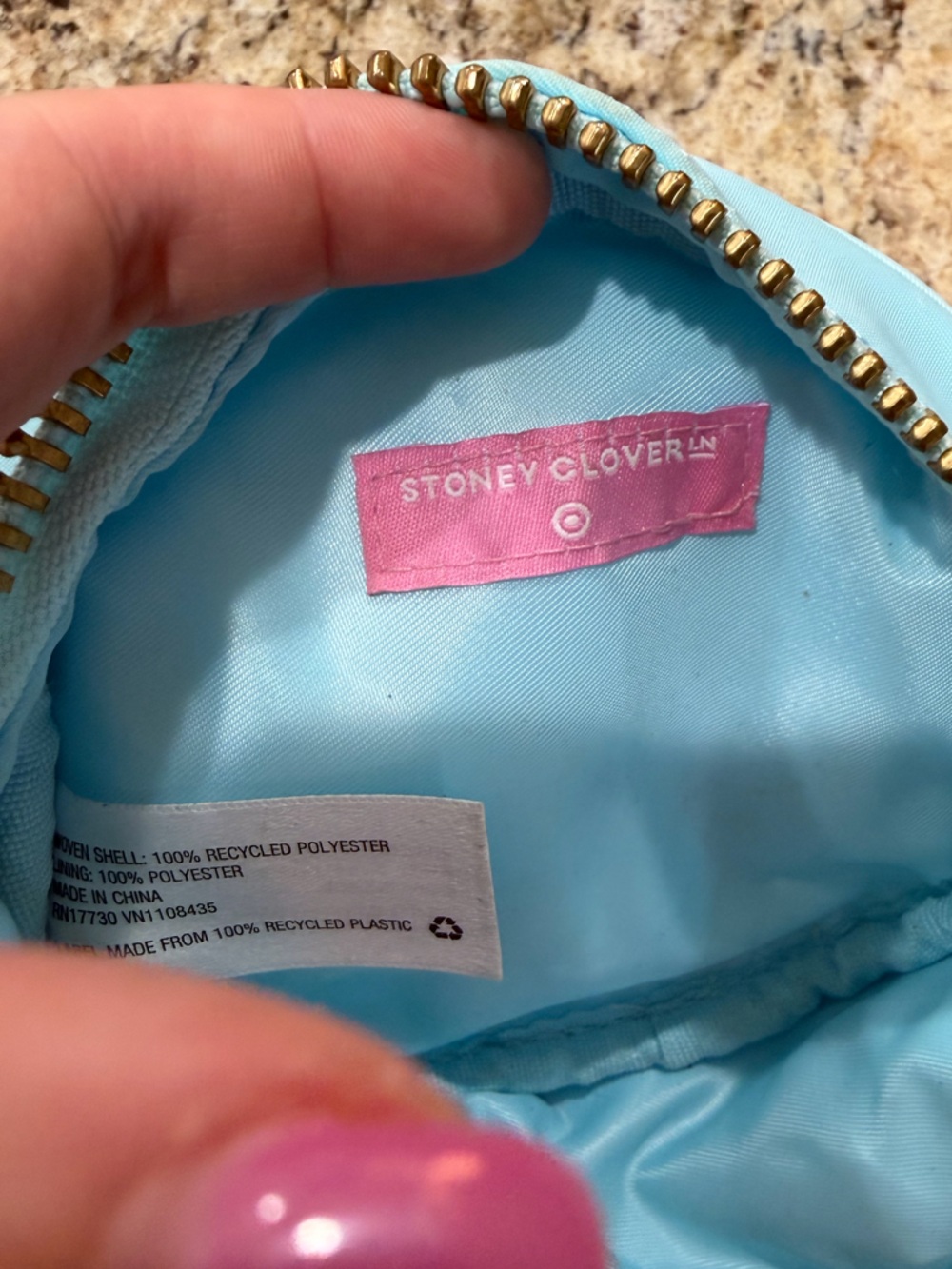 Stoney Clover Lane Target Sky Blue Round Clear Cosmetic Pouch - Picture 10 of 10